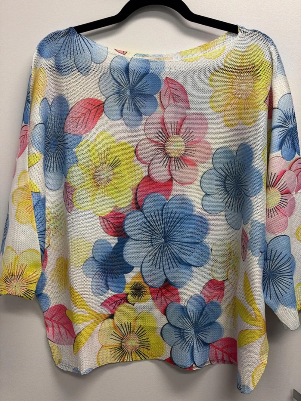 129 ❤️ LOOWIE Italian OS
Airy Floral Multitone Printed Knit Sweater